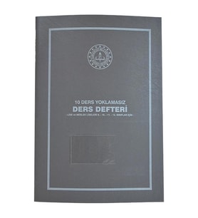 Gülpaş 10 Ders Yoklamasız Ders Defteri Gri Plastik Kapak