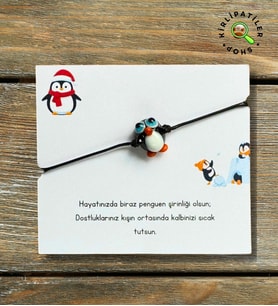 KirliPatiler Murano Cam Şirin Hayvanlar Serisi Bileklik (Göbekli Penguen) (09)