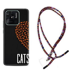 Xiaomi Poco X3 Pro M4 Pro X4 Pro C40 10C Kılıf Boyun Asklı Rasta Silikon Cats 1792