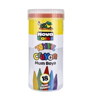 Nova Color Tombul Mum Boya 18 Renk Metal Tüp 