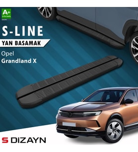 S-Dizayn Opel Grandland 2 Elektrikli S-Line Siyah Yan Basamak 193 Cm 2024 Üzeri A+ Kalite