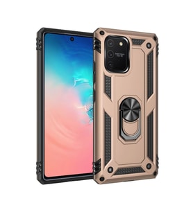 Samsung Galaxy A91 / S10 Lite Kılıf Sofya Yüzüklü Silikon Kapak - Gold