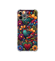 PrintiFy Apple iPhone 12 Pro ile Uyumlu Düşlerin Dansı Serisi Çiçeklerin Dansı Tasarımlı Uv Baskılı Köşe Korumalı Antişok Kılıf