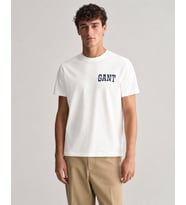 Gant Saf Pamuk Regular Fit Bisiklet Yaka Erkek Tişört 433.l Beyaz
