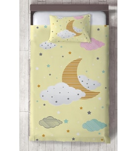 MEKTA HOME BEBEK VE ÇOCUK ODASI Gökyüzü Desenli Yatak Örtüsü