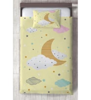 MEKTA HOME BEBEK VE ÇOCUK ODASI Gökyüzü Desenli Yatak Örtüsü