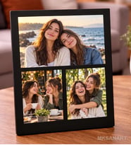 Fotoğraftan Tasarlanan 3 Kişilik Masa Fotograf Cercevesi 13 x 18 cm MDF Çerçeve - Kişiye Özel Hediye