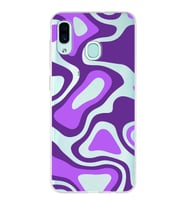 Samsung Galaxy A30  Kapak Renkli Desen Tasarımlı Şeffaf Silikon Kılıf