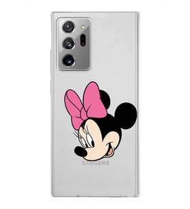 Samsung Galaxy Note 20 Ultra Kapak Minnie Mouse Tasarımlı Şeffaf Silikon Kılıf
