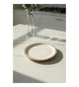 Mango Agacı Pasta Tabağı & Sunum Tabağı 20 Cm Krem