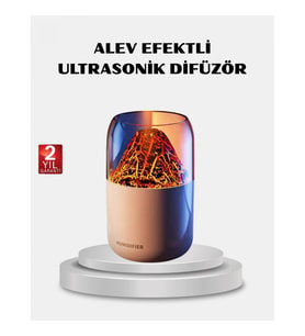 Mey İthalat® 280ml Alev Işıklı Ultrasonik Hava Nemlendirici Sessiz ve USB Şarjlı