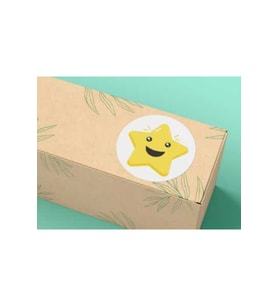 Yıldız Gülücük Etiketi Yuvarlak Mat Çıkartma Cute Round Sticker 3 Cm (95 Adet)