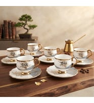 ARTWORKS 12 PARÇA AĞAÇ DESENLİ PORSELEN KAHVE FİNCAN TAKIMI ( 6 kişilik )