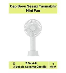 Premium Üretim Usb Şarjlı 3 Kademeli Sessiz Taşınabilir Mini Fan Pervaneli Soğutucu Küçük Vantilatör