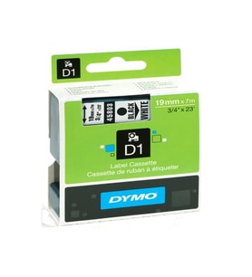 Dymo D1 Şerit Standart 19 MMx7 MT Beyaz Üzerine Siyah 45803 S0720830