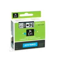 Dymo D1 Şerit Standart 19 MMx7 MT Beyaz Üzerine Siyah 45803 S0720830
