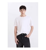 Defacto Regular Fit Bisiklet Yaka Kısa Kollu Beyaz Erkek T-Shirt D5481AX/WT34