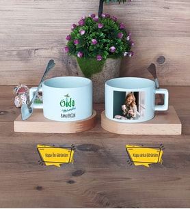 Gıda Mühendisi Kupa Bardak Ahşap Altlıklı Kısa Fotoğraflı Mühendisler Günü Hediyesi