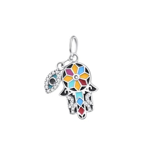 Mandala Koruyucu El ve Göz Charm  925 Ayar Gümüş