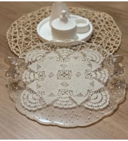 Epoksi Reçine Nişan Tepsisi - Dantel ve İncili - Şahlanan At- Çapı: 30 cm (Çok Renkli)