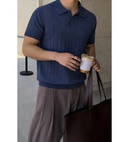 Erkek Çizgili Triko Polo Yaka Tişört – Slim Fit Premium Pamuklu Yazlık Polo