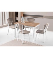 Cunda Star Mutfak Masası Sandalye Takımı 70x110 (Beyaz)