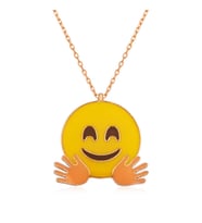 ​Gümüş Rose El Sallayan Emoji Bayan Kolye SL2937