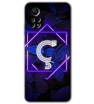 Redmi Note 12 Pro 4G Kılıf HD Desen Baskılı Kılıf - Dark Neon Yaprak Ç Harfi