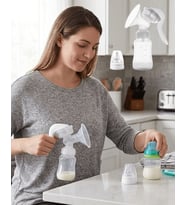 BPA İçermez Manuel Anne Sütü Pompası Biberon Başlıklı Ergonomik