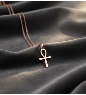 Ankh Figürlü Kolye 925K Gümüş (Rose)