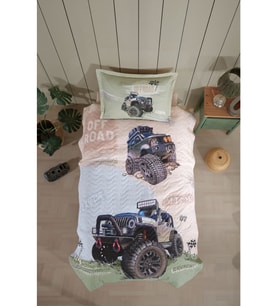 Clasy Ranforce %100 Pamuk Tek Kişilik Dört Mevsim Set Off Road V1 Bej