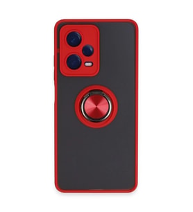 Xiaomi Redmi Note 12 5g Kılıf Montreal Yüzüklü Silikon Kapak - Kırmızı
