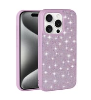 Vendas Apple iPhone 15 Pro Kılıf Parlak Taşlı Tasarım Zore Pırlanta Kapak (Lila)
