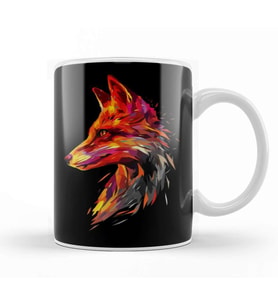 Abstract Flaming Fox Kupa Bardak Porselen
