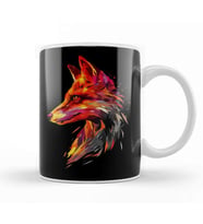Abstract Flaming Fox Kupa Bardak Porselen