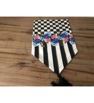 DAMALİ MAVİ GÜL DESENLİ RUNNER (Krem)