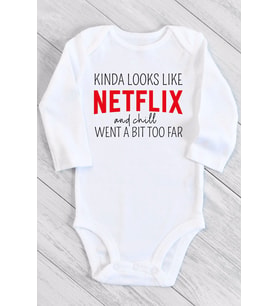 Unisex Bebek Beyaz Netflix Çıtçıtlı Body