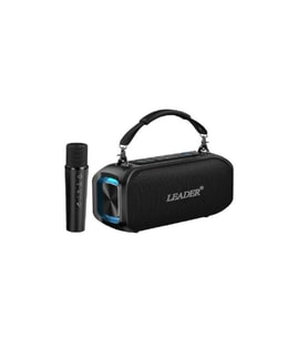 LEADER LP120 IPX5 RGB Bluetooth USB AUX FM Radyo Kablosuz Mikrofon TAŞINABİLİR TOPLANTI AMFİSİ (Siyah)