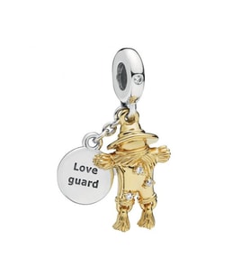 Nur Silver Sallantılı Gold Renkli Korkuluk Gümüş Charm NUR-BL12410