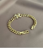 Kelebek Model Gurmet Zincir Bileklik (Altın)