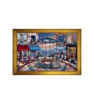 Manzara Temalı Kanvas Tablo 80 x 110 cm Gold Çerçeve