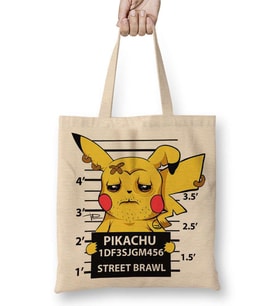 Pikachu Bad Boy Pokemon Bez Çanta Uzun Saplı
