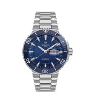 Hislon SD137T-11SS Otomatik Mekanizmalı Safir Çizilmez Cam 10 ATM Suya Dayanıklı Döner Bezel Çelik Kordon Metalik Renk Erkek Kol Saati