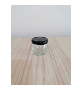 29cc Şeffaf Cam, Siyah Kapak Kavanoz,mini Kavanoz,bal Kavanozu,süs Kavanozu,50 Adet