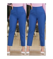Kadın üste Oturan Paçası Bilek üzerinde Biten Krep Kumaş Kumaş Pantolon 36 (S) - 50 (5XL)