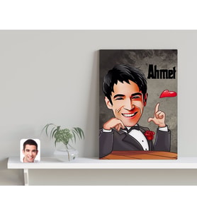 BK Gift Kişiye Özel İsimli Karikatürlü Kanvas Tablo-3