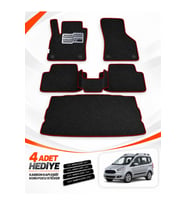 e-biz FORD TOURNEO-COURIER (2013-2023) Uyumlu EVA Oto Paspas Bagaj Paspası Dahil Siyah-Bordo