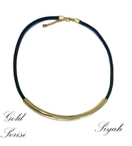 Handcraftedbyoz, Kadın, Gold Kordon Kolyeler (Siyah)