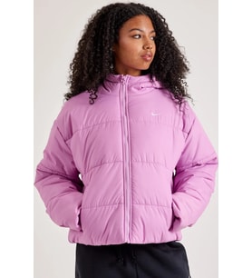 Nike Terma Fit Synthetic Fill Loose Fit Classic Puffer Jacket Kadın Kapüşonlu Bol Kesim Şişme Mont Pembe