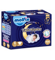 Molfix Tatlı Rüyalar Bebek Bezi 4 Beden 7-14 KG Maxi 456 Adet Ekstra Fırsat Pk